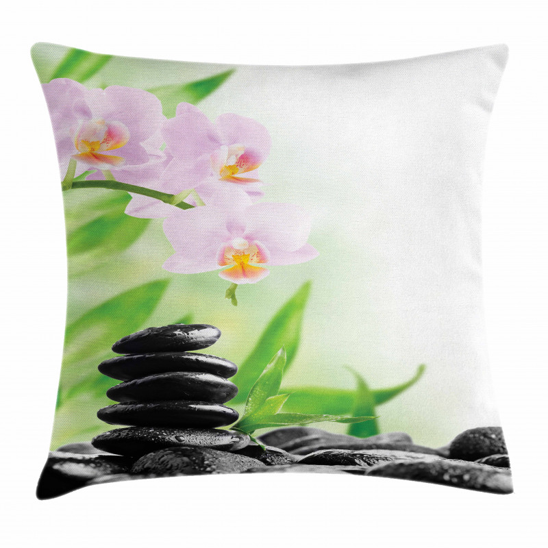 Basalt Stones Orchid Pillow Cover