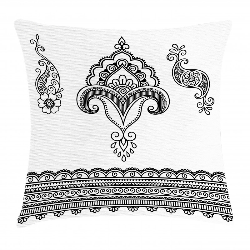 Floral Pattern Doodle Ornate Pillow Cover