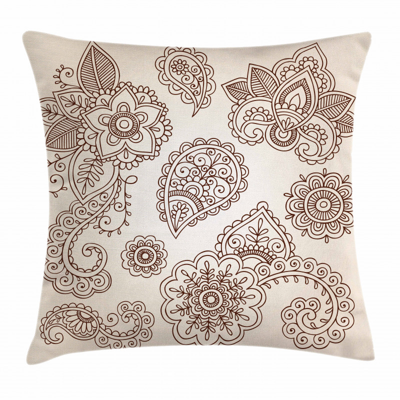 Monochrome Paisley Doodle Pillow Cover