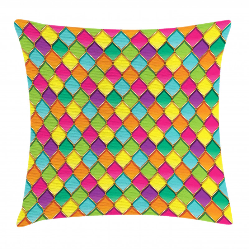 Vivid Colored Curves Pillow Cover