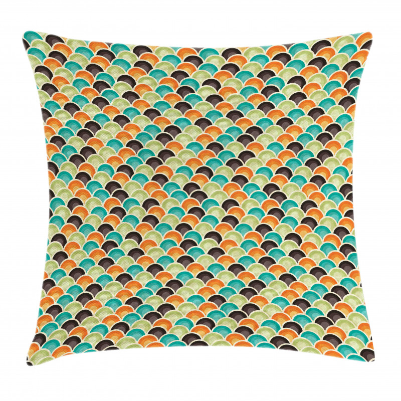 Colorful Half Circles Pillow Cover
