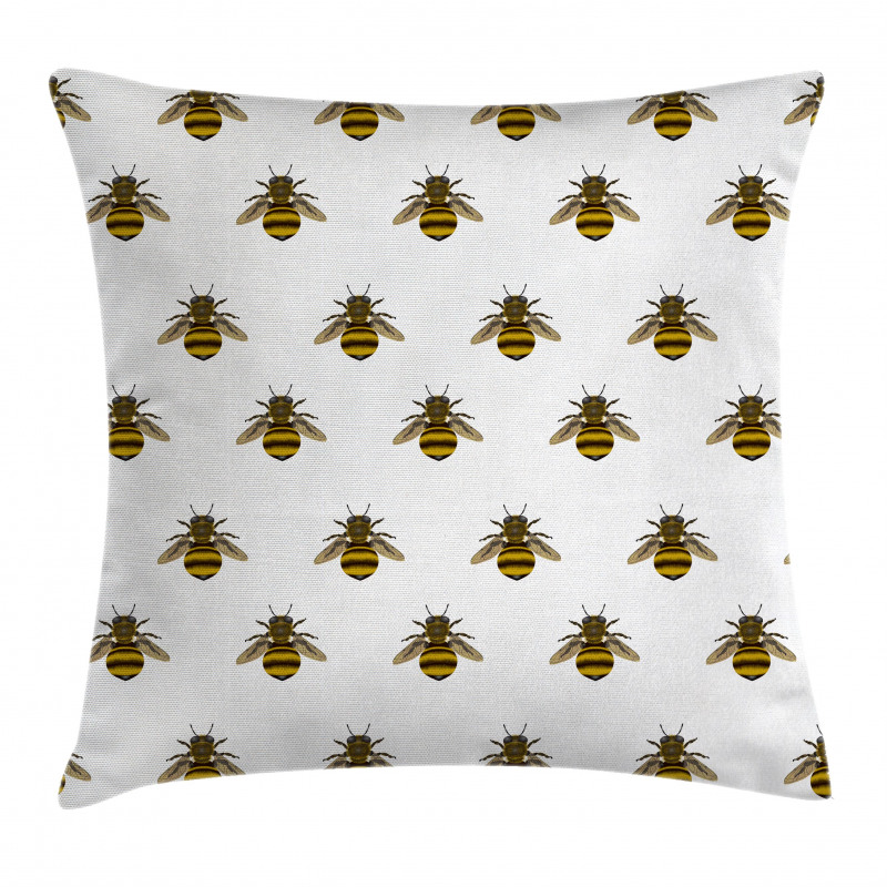 Honey Maker Insect Pattern Pillow Cover