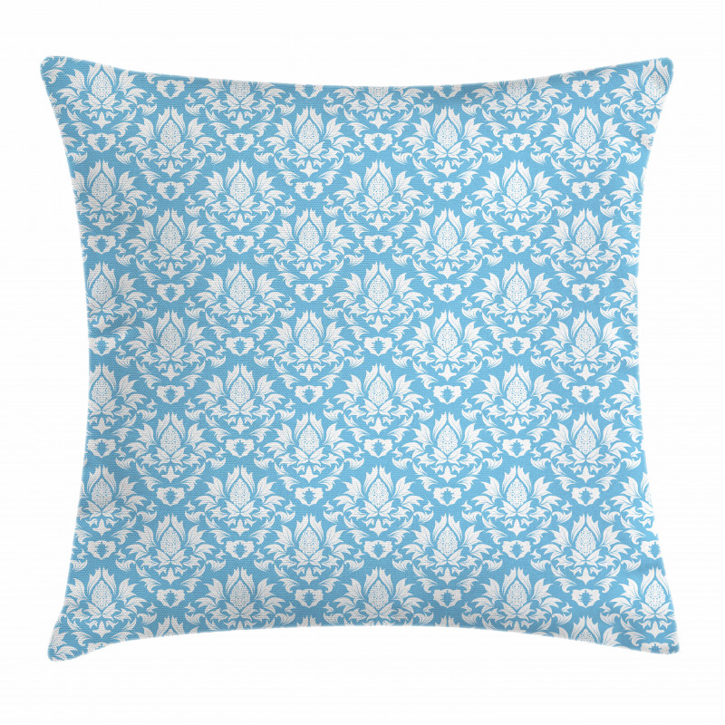 Blue White Old Garden Pillow Cover