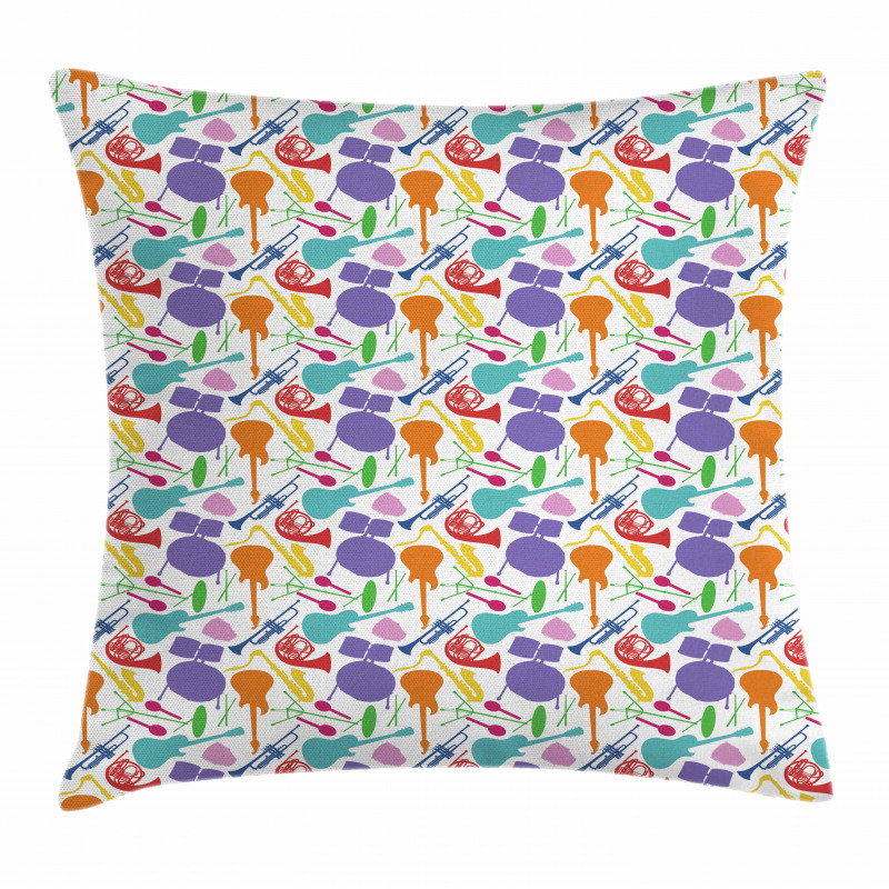 Colorful Instruments Bass Pillow Cover