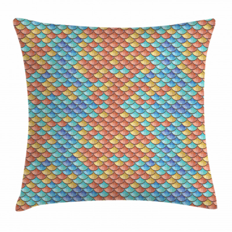 Abstract Mermaid Pattern Pillow Cover