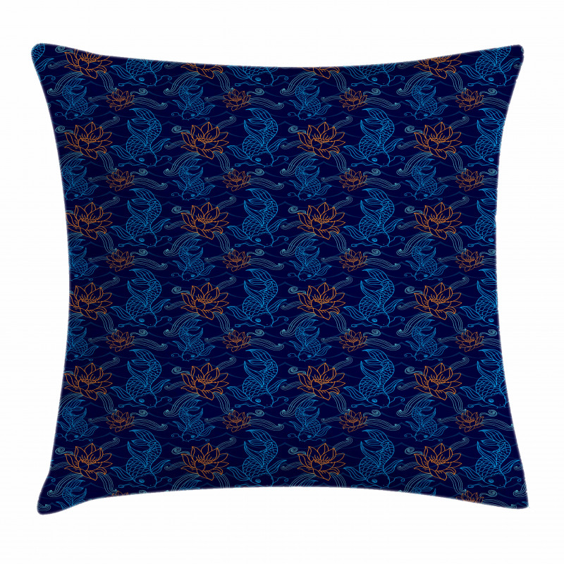 Oriental Sacered Carp Koi Pillow Cover