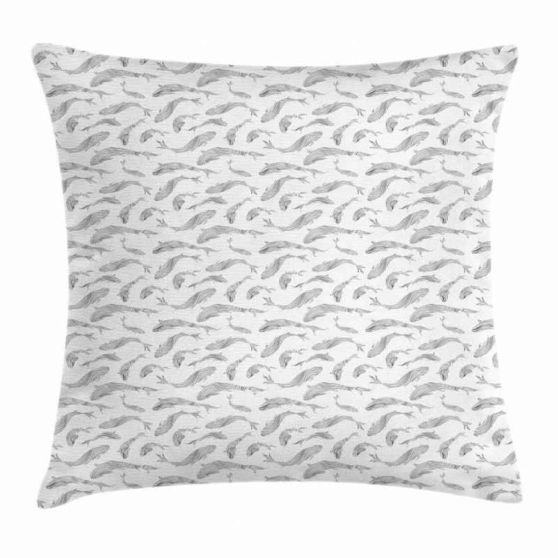 Sketch Underwater Theme Pillow Cover