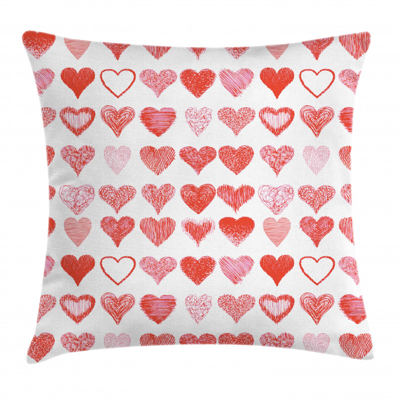 Romantic Hearts Pillow Cover