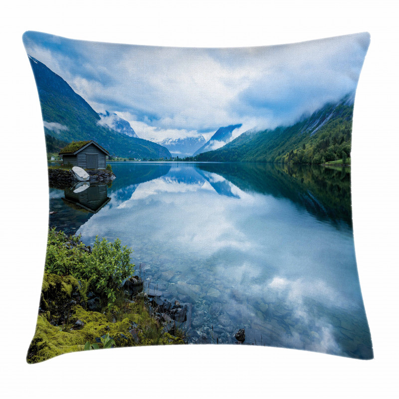 Wooden Cabins Norway Pillow Cover