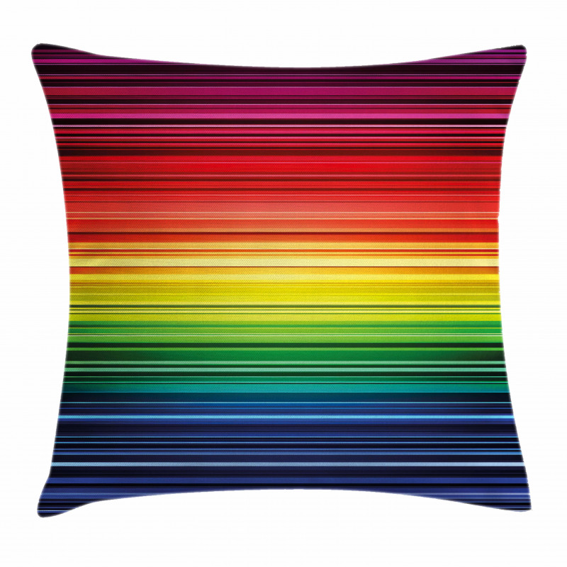 Rainbow Stripes Neon Pillow Cover
