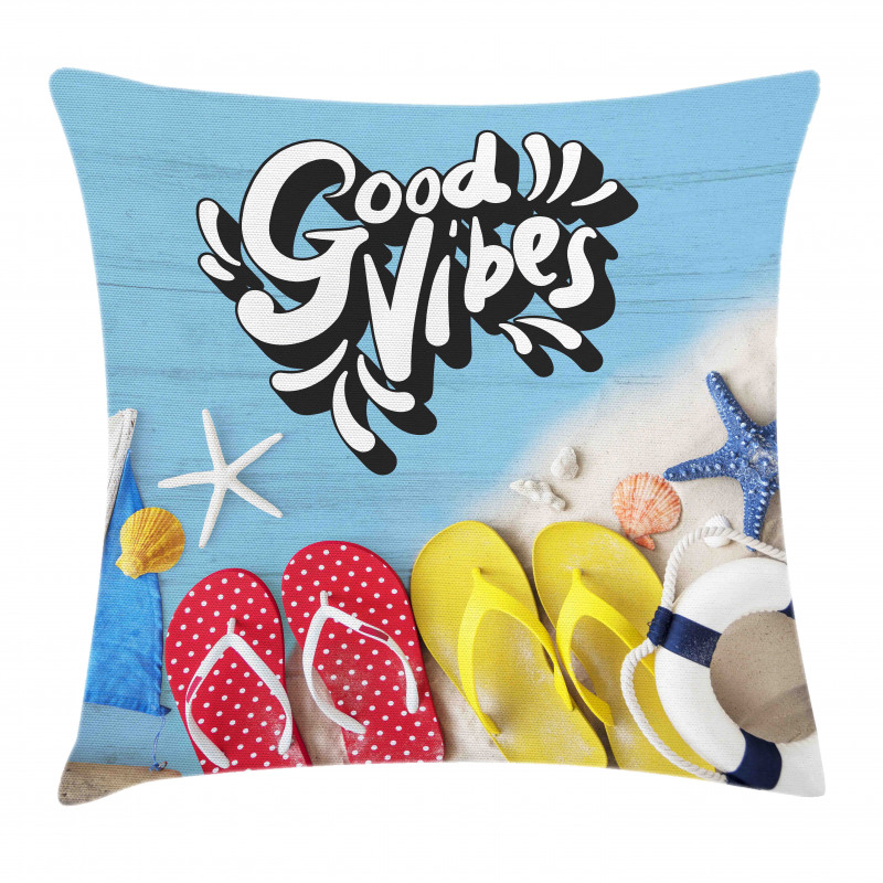 Flip Flops Summer Pillow Cover