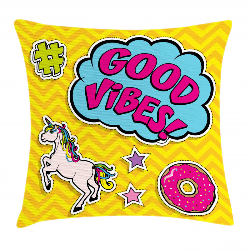 Unicorn Donut Fun Pillow Cover