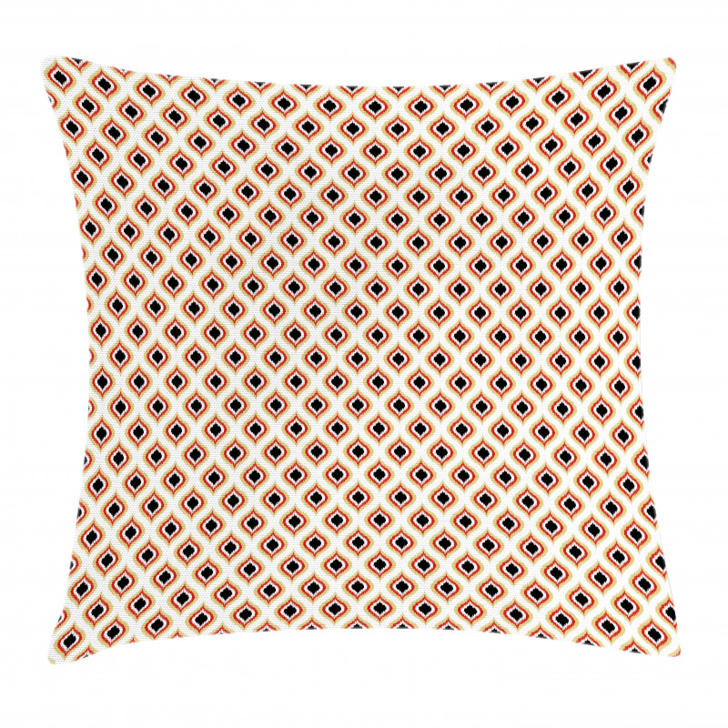 Peacock Tail Oval Pattern Pillow Cover