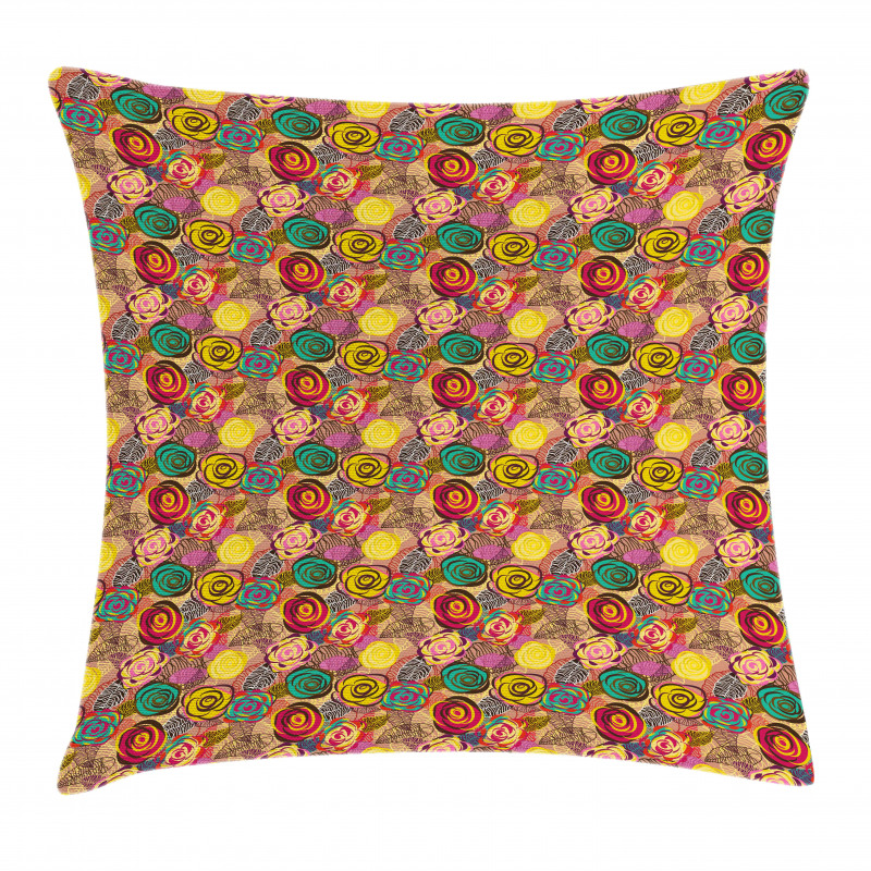 Colorful Rose Blossoms Pillow Cover