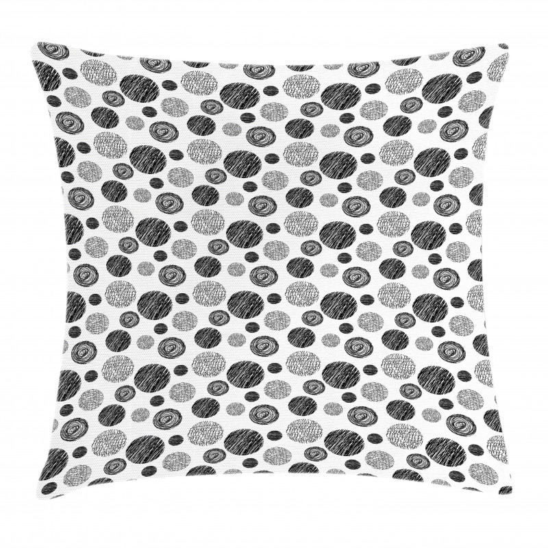 Circular Doodles Dots Pillow Cover