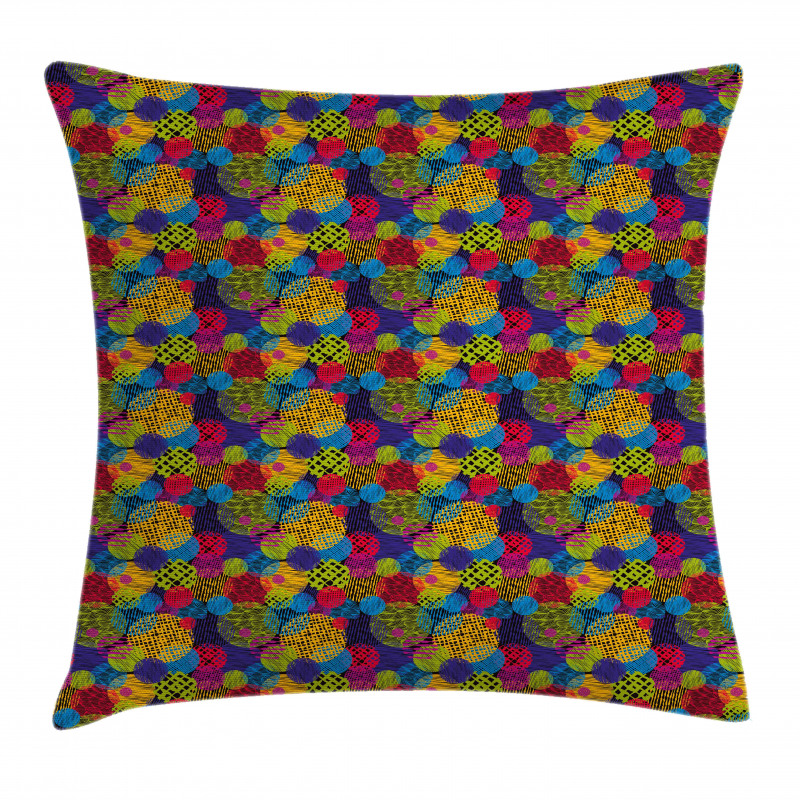 Circle Grunge Colorful Pillow Cover