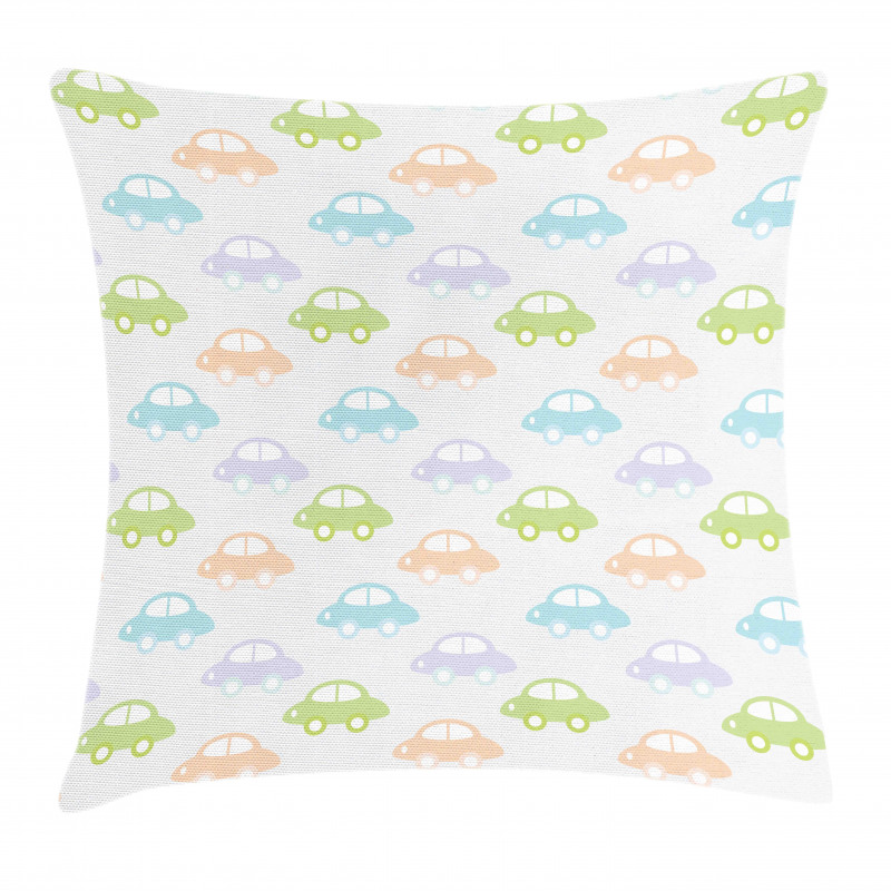 Pastel Cars Pattern Pillow Cover