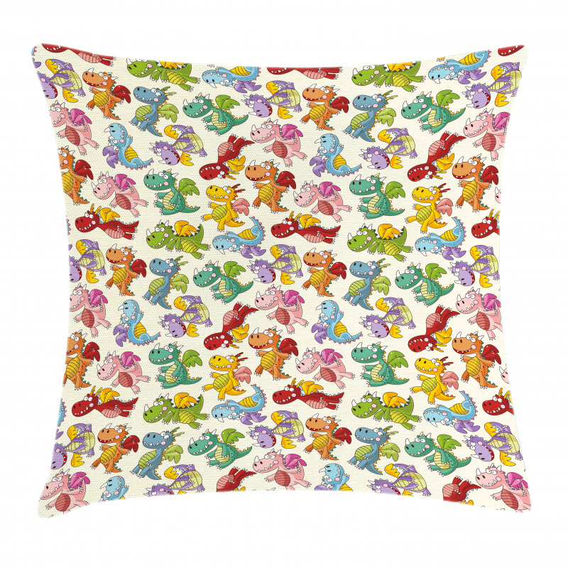 Silly Fairy Fire Dragons Pillow Cover