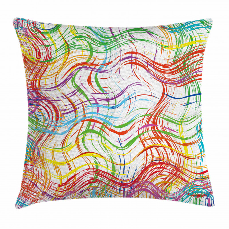 Wavy Colorful Stripes Pillow Cover