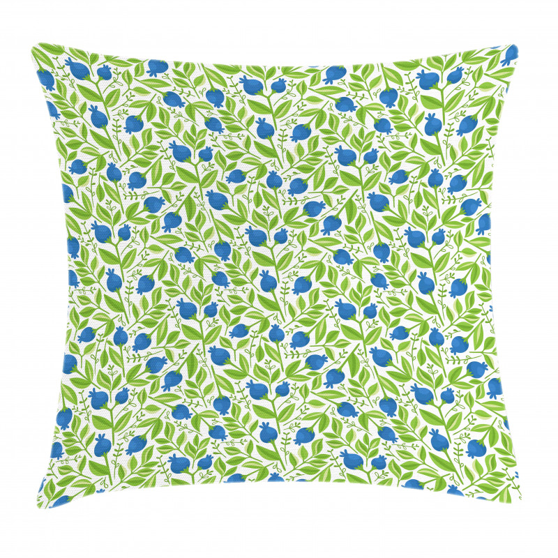 Flowering Blueberry Leaf Pillow Cover