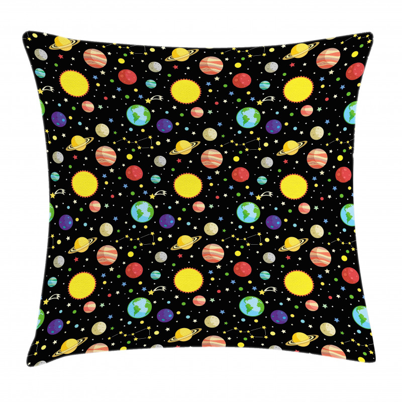 Sun Earth Constellations Pillow Cover