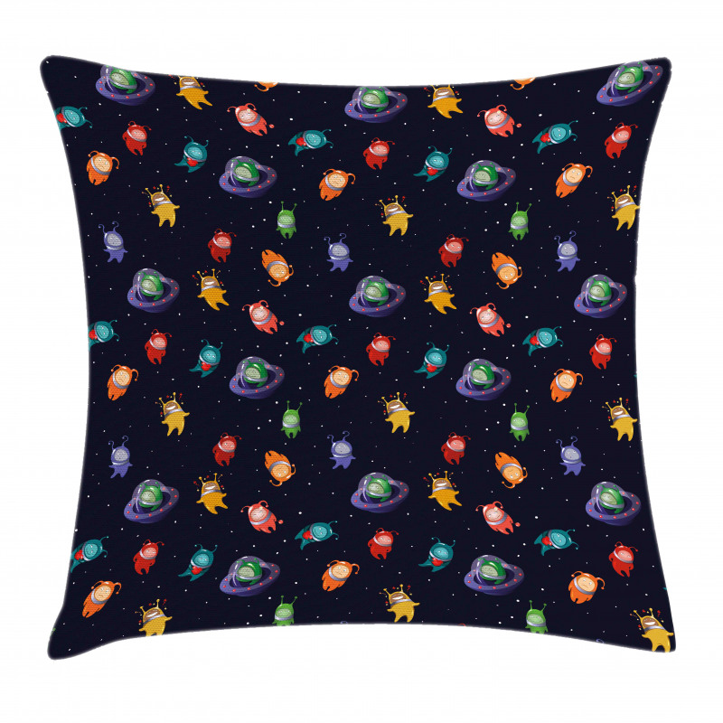 Aliens in Love Happy Pillow Cover