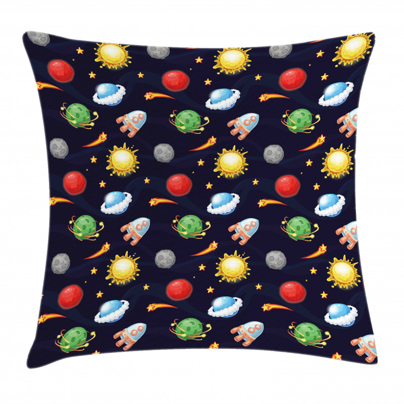 Cosmos with Sun Planets Pillow Cover