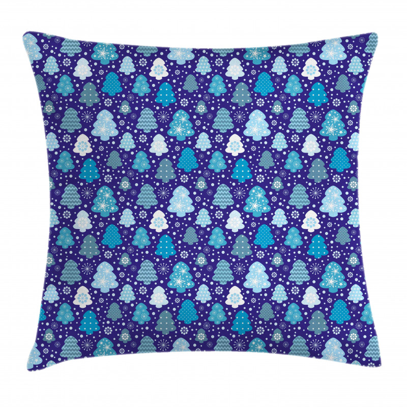 Snowflakes Xmas Trees Pillow Cover