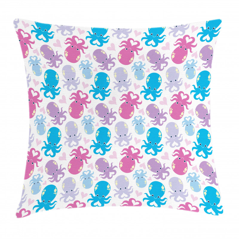 Love Theme Creatures Pillow Cover