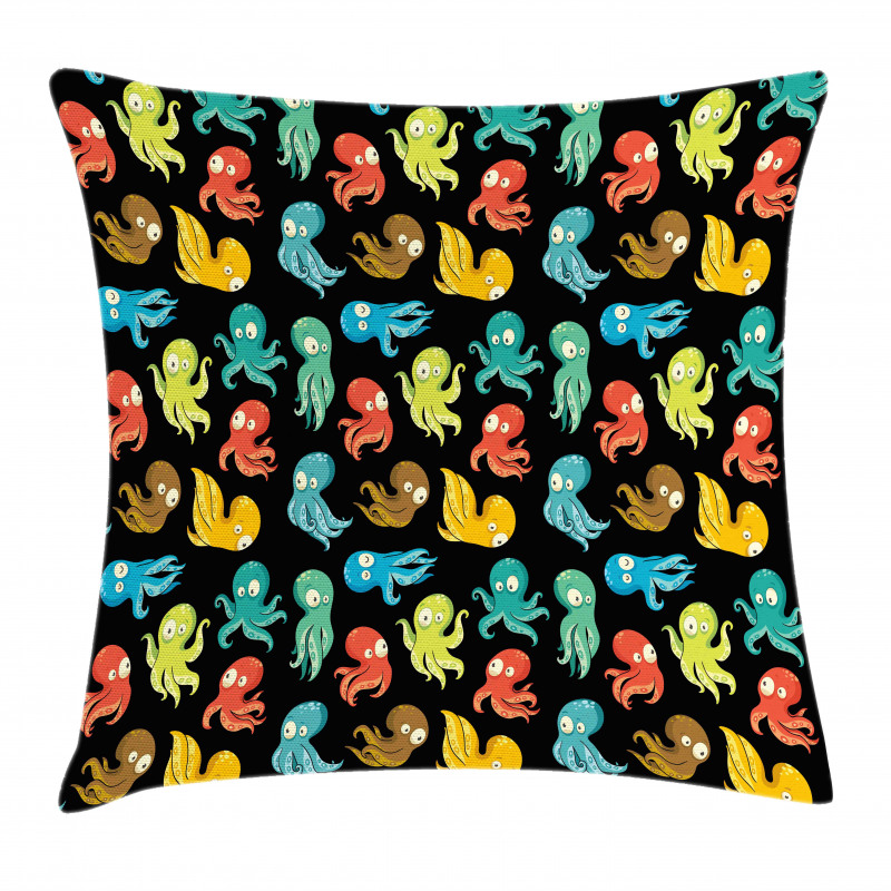 Funny Sea Characters Pillow Cover