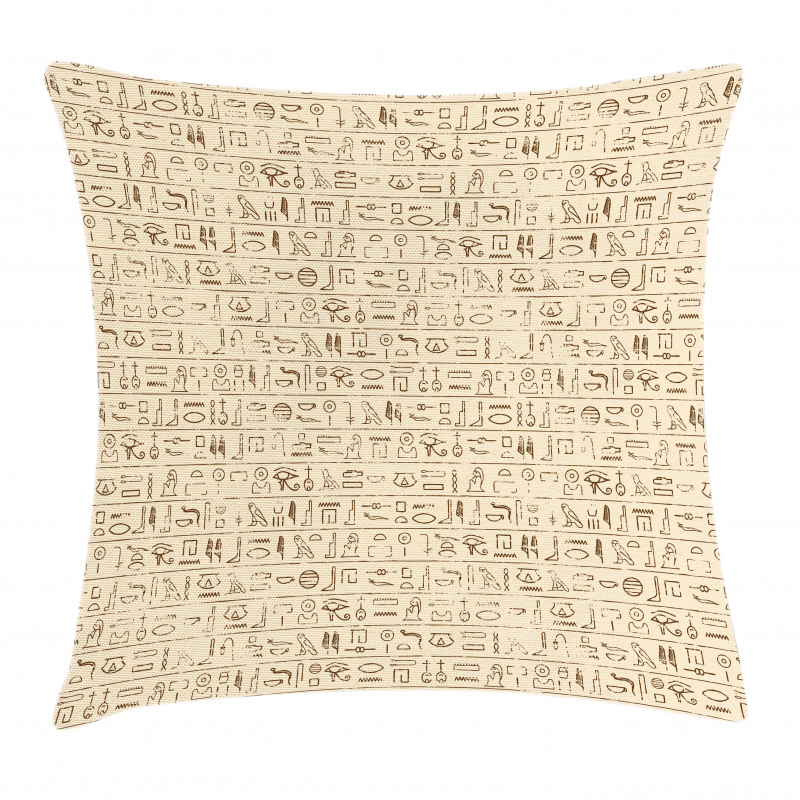 Dated Hieroglyphics Pillow Cover