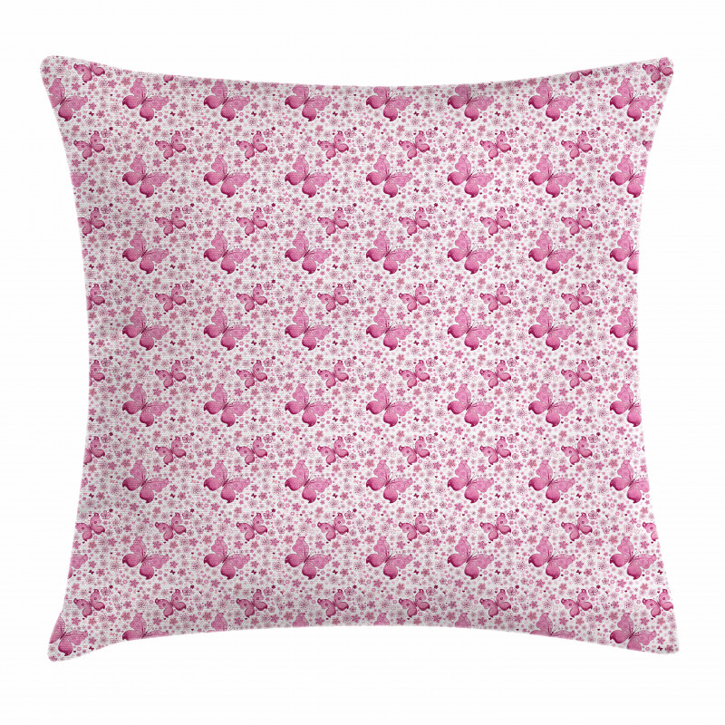 Pink Flowers Pillow Cover