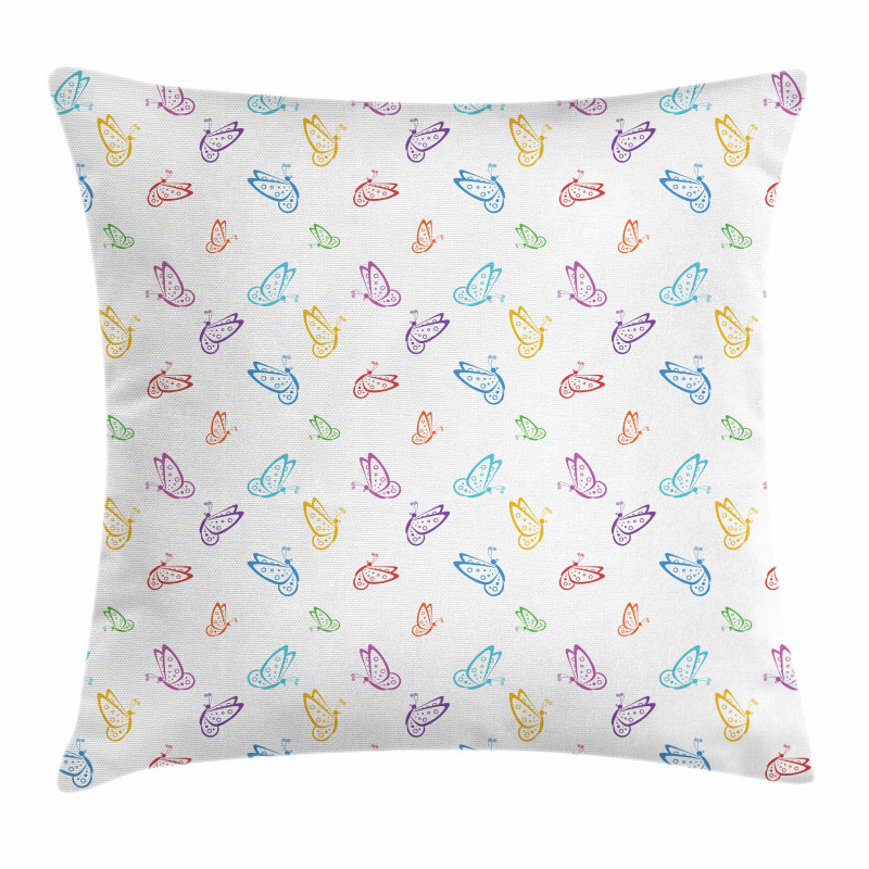Doodle Style Colorful Pillow Cover