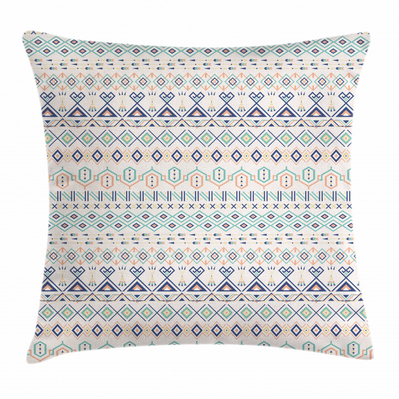 Aztec Motifs Squares Pillow Cover