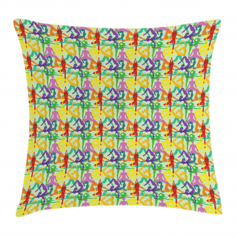 Colorful Poses Eastern Asia Pillow Cover