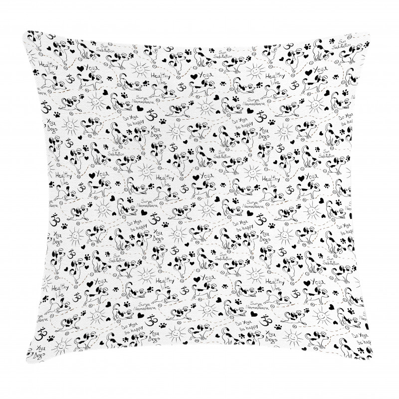 Monochrome Dog Healthy Pillow Cover