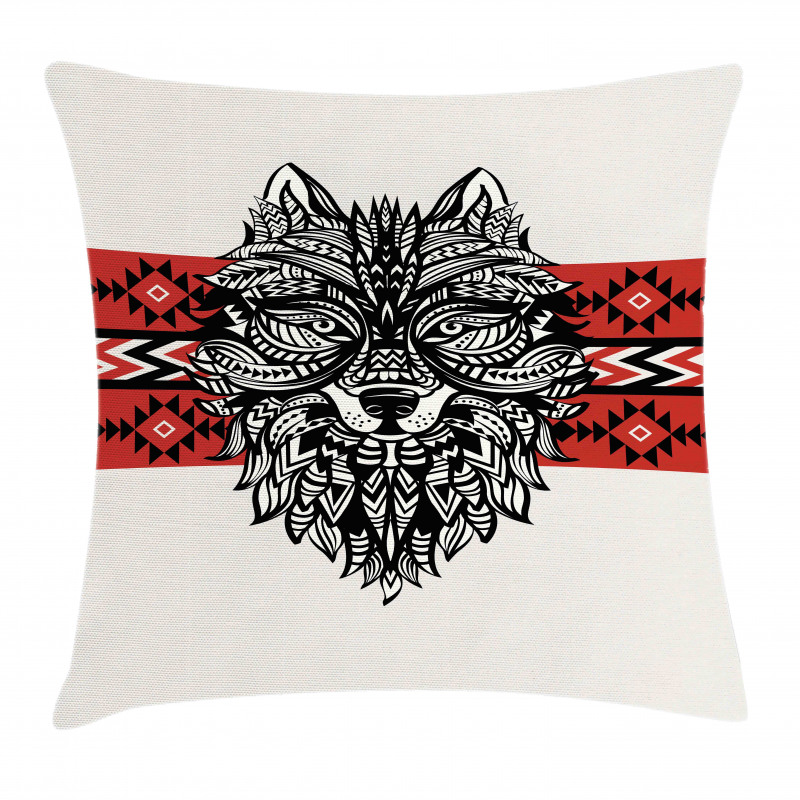 Tattoo Style Animal Face Pillow Cover