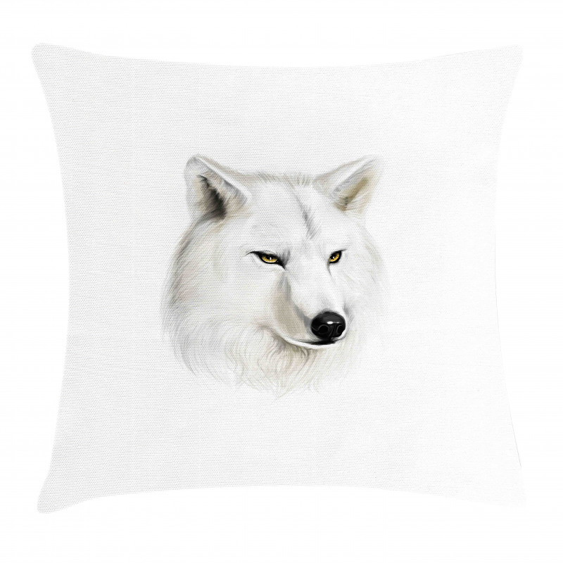 White Canine Head Mammal Pillow Cover