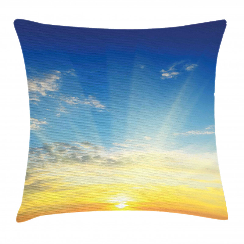 Sun Rays Above Horizon Pillow Cover