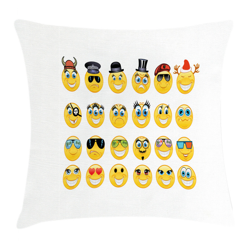 Cartoon Faces Viking Pillow Cover