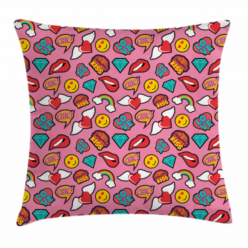 Dotted Hearts Rainbow Pillow Cover