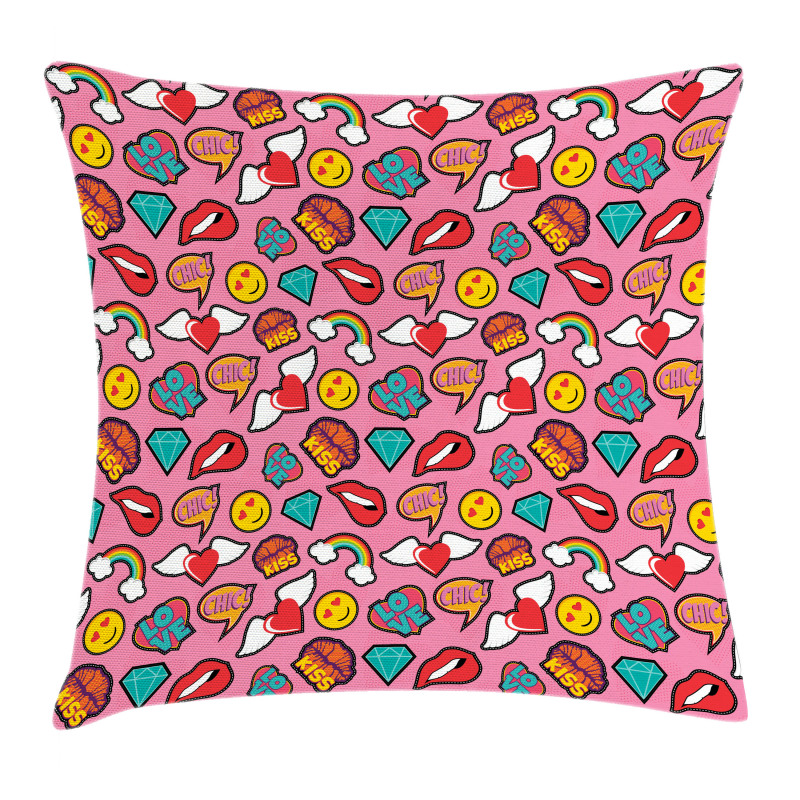 Dotted Hearts Rainbow Pillow Cover