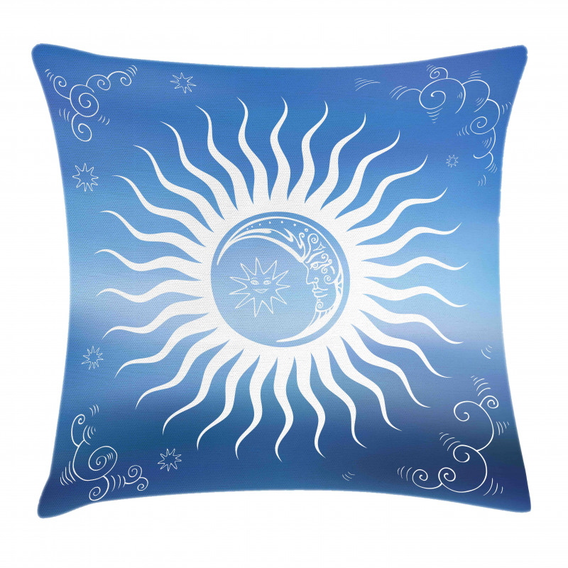 Crescent Moon Curlicues Pillow Cover