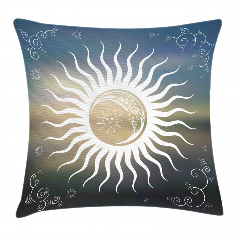Celestial Body Silhouettes Pillow Cover