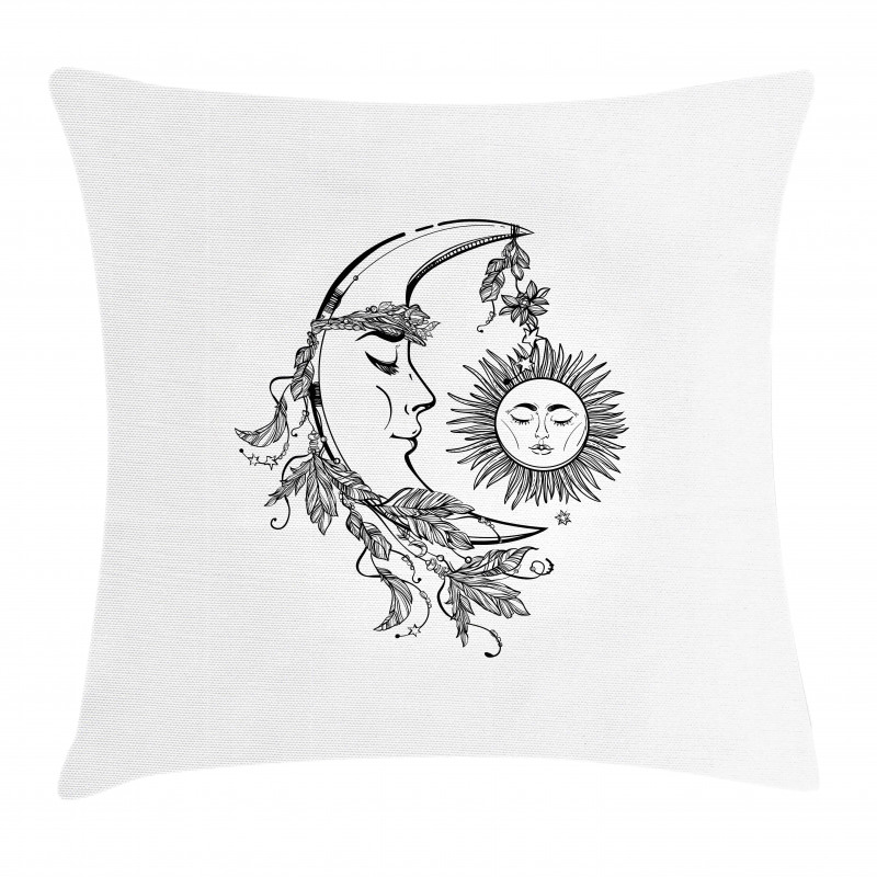 Feathers Ornate Lunar Sky Pillow Cover