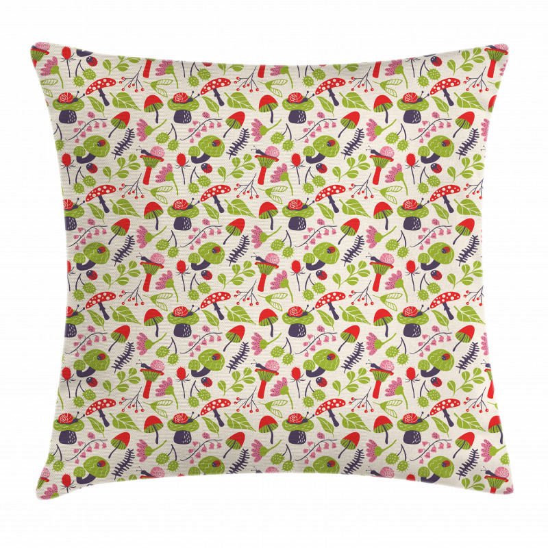 Ladybird Flower Snail Pillow Cover