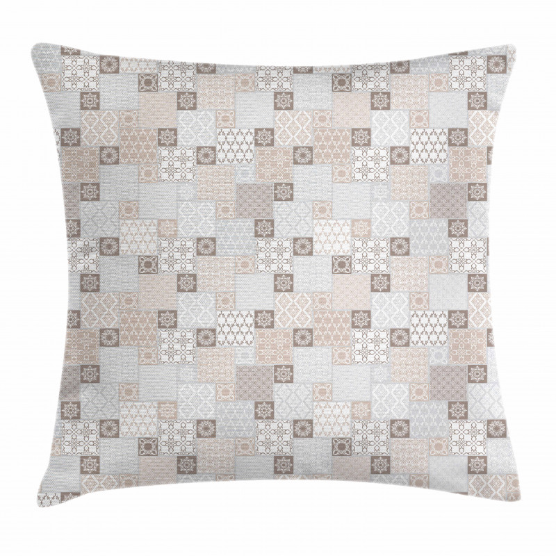 Oriental Checkered Motif Pillow Cover