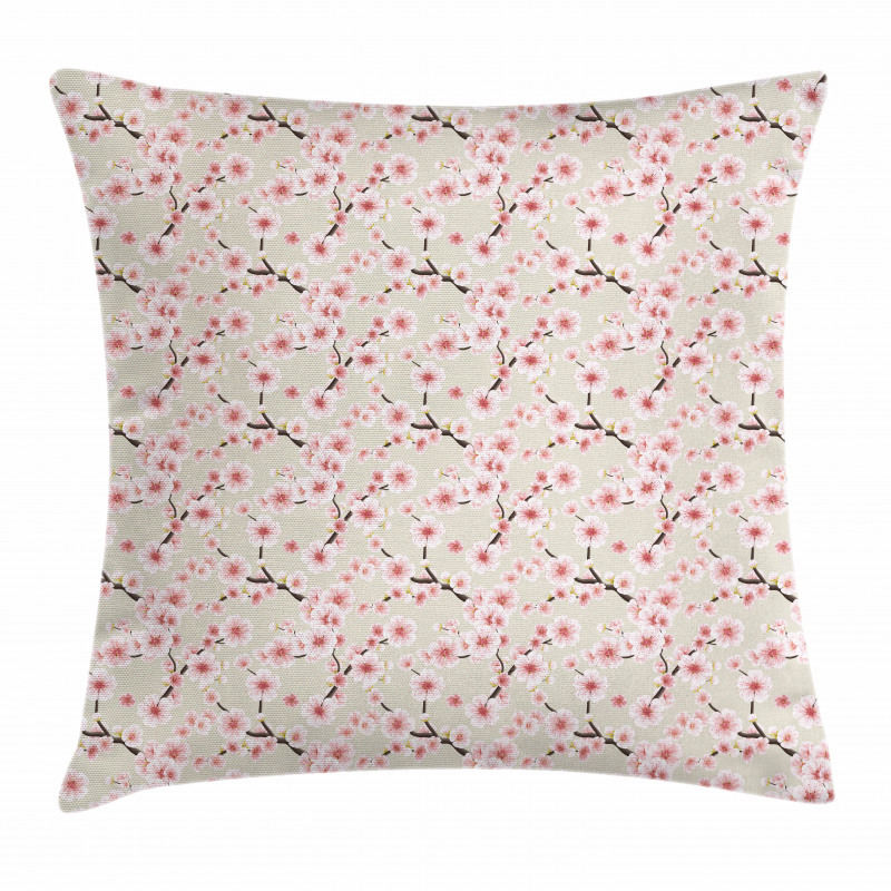 Flowering Cherry Blooms Pillow Cover