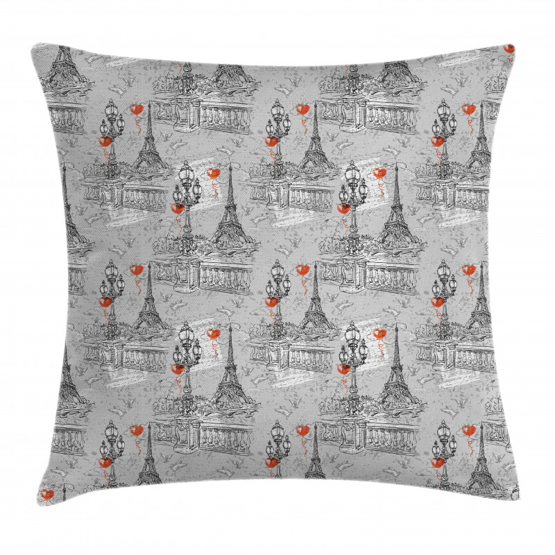 River Seine and Doves Pillow Cover