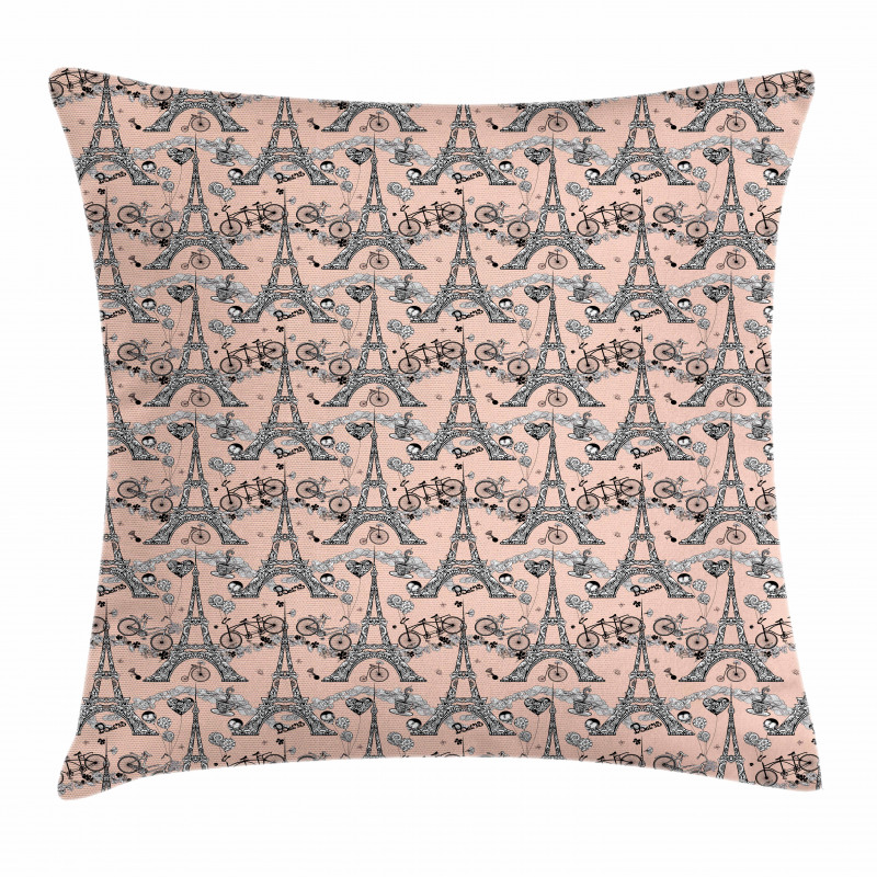 Retro Landmark Pillow Cover